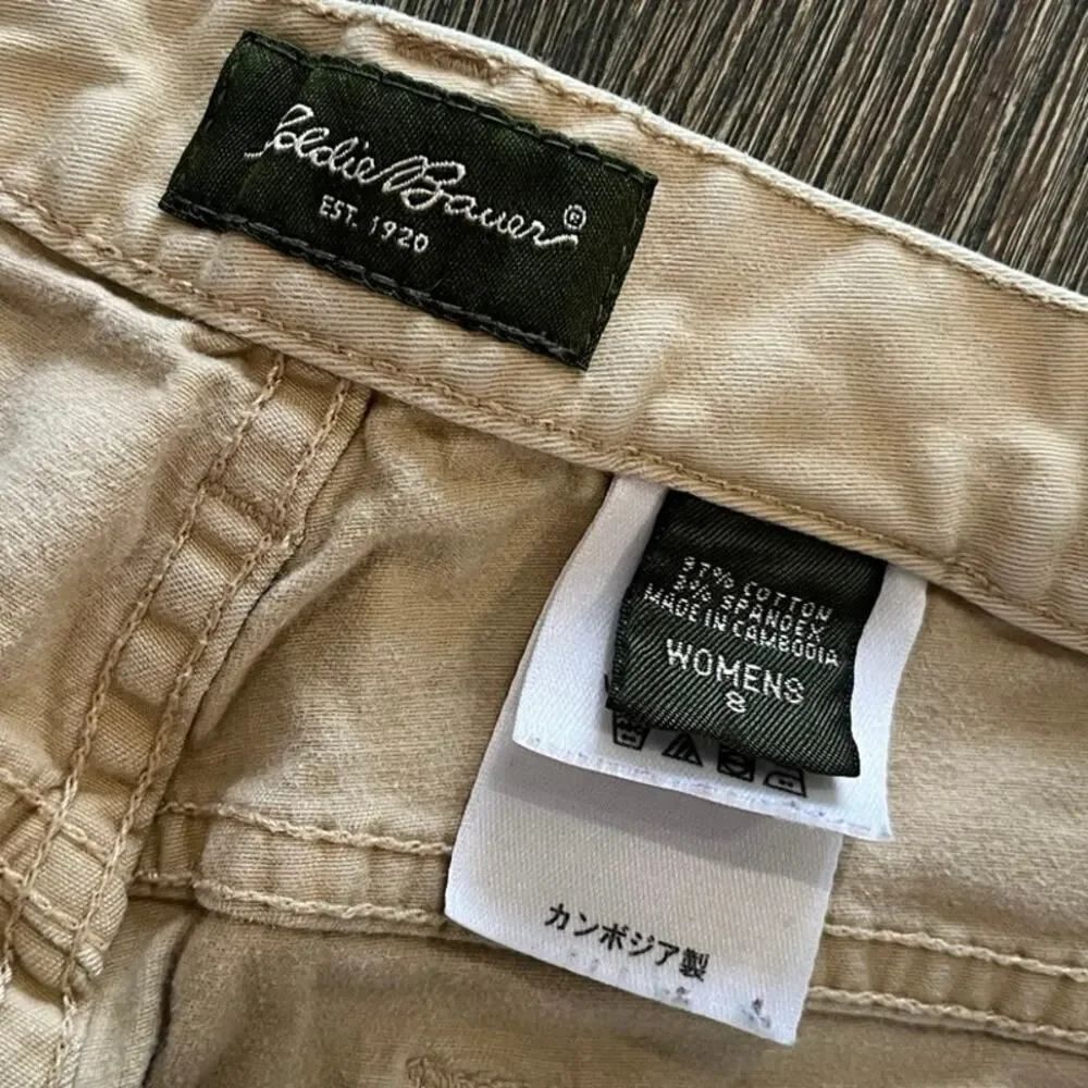 Eddie Bauer Womens Bootcut Jeans High Rise Denim Cotton Blend Stretch Tan Size 8 - Picture 7 of 12